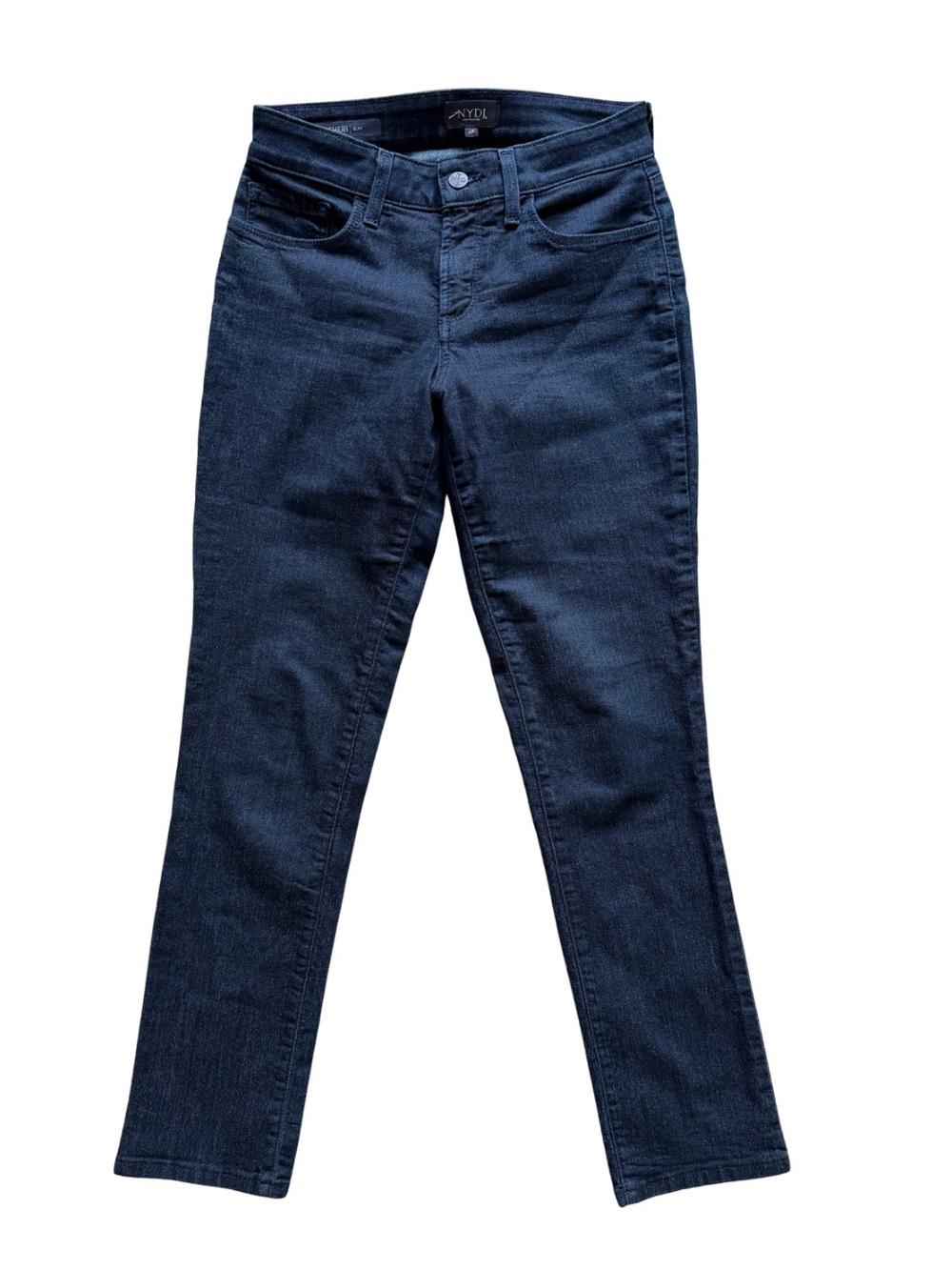 Women’s Dark Navy Straight Legged Jeans — Stretch Slim Fit